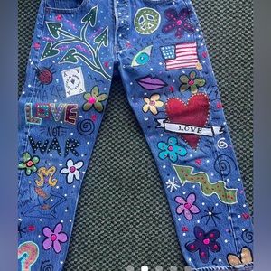 Hand painted limited edition Levi jeans